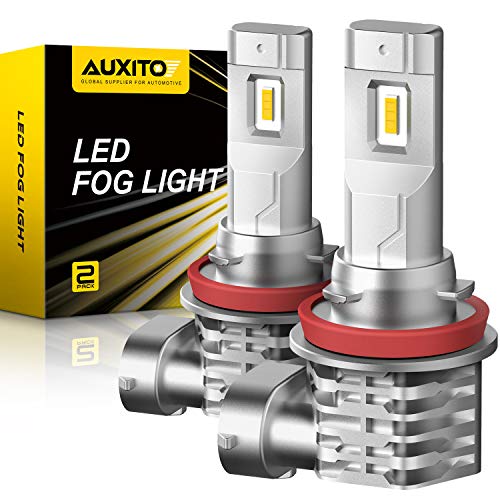 AUXITO H11 H8 LED Fog Light Bulb Fanless, 40W 6000LM High Brightness, 3000K Golden Yellow, CSP LED Chips, H16 H11 H8 Fog Bulbs DRL Replacement, Pack of 2