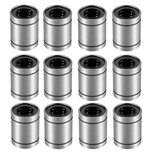 HiPicco Linear Ball Bearings, LM16UU 16mm Linear Motion Bushing Double Side Rubber Sealed Rod Liner Shaft Parts for CNC Machine 3D Printer 12 Pack