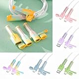 Charger Cable Protector 6 Sets (12pcs) - Silicone Non-Slip Cord Savers Compatible with iPhone/Android/Type-C, 3-in-1 Dustproof+Organizer+Protection, 6 Colors USB Wire Protector for Home & Gift