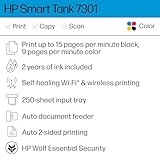 HP Smart -Tank 7301 Wireless All-in-One Cartridge-free Ink Printer, up to 2 years of ink included, mobile print, scan, copy, automatic document feeder (28B70A), Gray