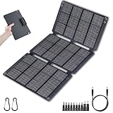 30W Portable Solar Panel for Outdoor Camping,Wireless 4-in-1 Sensor CO2 Temp Humidity AQI,IP65 ETFE Solar Panel Kit,Foldable DC 5521/USB-A/Type-C for Hiking iPhone Pad Laptop RV,Ideal Gifts for Travel