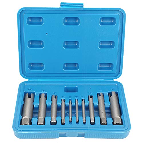 10 Pcs Tap Extractor Set Broken Head Screw Remover Steel Screw Remover Tool 3 Types