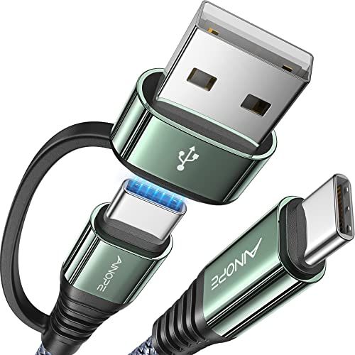 AINOPE USB C to USB C Cable, 6 FT USB C Cable Fast Charging with USB Adapter, 60W USB Type C Cable for iPhone 16 15 Pro Max Plus iPad MacBook Pro Air Samsung S25 Ultra Grey