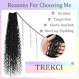 Boho Faux Locs Crochet Hair 24 Inch Goddess Locs 8 Packs Boho Soft Locs Crochet Hair with Curly Ends Pre-looped Long Bohemian River Locs Crochet Hair for Black Women(24Inch, 1B)