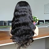 BEEOS 13x4 Full Frontal SKINLIKE Real HD Lace Wig, 250% Density Body Wave Pre-Plucked Bleached Knots 0.10mm Ulta-thin Invisible HD Lace Human Hair Wig 24 Inch