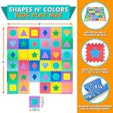 ProSource Kids Foam Puzzle Floor Play Mat with Shapes & Colors 36 Tiles, 12"x12" and 24 Borders