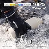 DRYMILE Hyla Waterproof Gloves - Warm Touchscreen Winter Snow Wool Blend Hand Gloves for Men & Women - Work, Hiking, Skiing, Running, Biking, Riding Glove, Ideal for Cold Weather - L, Black