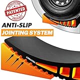 CARMTEK Camper Leveler Premium Kit - Curved RV Levelers with Camper Wheel Chocks, Rubber Mats and Carry Bag | Faster Camper Leveling Than RV Leveling Blocks