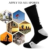 MUMUBREAL Basketball Socks Cushion Compression Crew Sock Elite Athletic Socks for Men & Women, Black (5 pack)