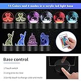 VIHOSE 50 Sets 3D Night LED Light Lamp Base Including 50 Square Light Lamp Bases 50 Clear Acrylic Sheets 50 Remote Controls 50 USB Cables 16 Colors Display for DIY Craft Restaurant Bar Cafe Room