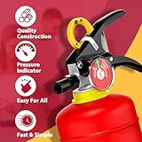 Ougist ABC Dry Powder Fire Extinguisher, 4.4 lb – 2-A:10-B：C Rated for Home, Office & Vehicle, Quick Release, Easy-Grip Handle, Ideal for Electrical & Grease Fires, Car Extinguisher, Model FF2KG