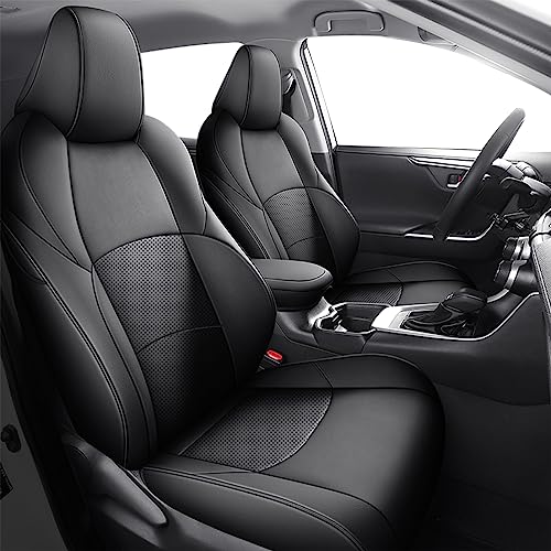 HKZ Custom Fit Full Set Car Seat Covers for Select Toyota CHR 2017 2018 2019 2020 2021 2022 2023 2024 (Black, Original line Style)