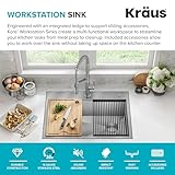 KRAUS Kore 30-Inch Drop In/Top Mount Workstation 16 Gauge Single Bowl Stainless Steel Kitchen Sink with Accessories, KWT310-30