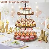 Cupcake Stand, 3 Tier Large Cupcake Stand,Round Cupcake Stand for 50 Cupcakes,Rustic Dessert Table Display Set Wood Cupcake Tower Cake Stand Tiered Tray Stand for Wedding Birthday Baby Shower 2 Pack