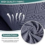 Ruaozz Recliner Sofa Covers Recliner Chair Covers Couch Covers for Reclining Couches with Pockets Washable Furniture Protector with Elastic Bottom (3 Seater, Grey)