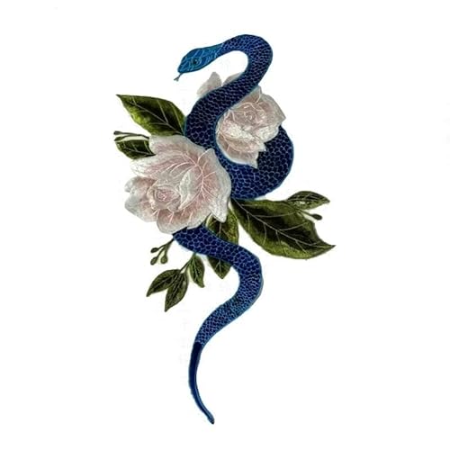 1pcs Beautiful Flower Snake Soluble Embroideried Fabric National Trend Applique Patch Sew Clothes Accessories