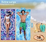 2 Pack Microfiber Oversized Lightweight Beach Towel 71"x32" XL Extra Large Thin Sand Free Towels Travel Swim Pool Yoga Gym Camping for Adults Women Men Beach Essentials Accessories Vacation Gift