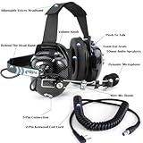 Rugged Radios Noise Reduction Behind The Head Headset with Adaptor Cable for Two Way Racing Radios Compatible Baofeng UV-5R Retevis RT68 RA89 RA79 F8HP 5RM RH5R V3 R1 GMR2 RDH16 and Kenwood