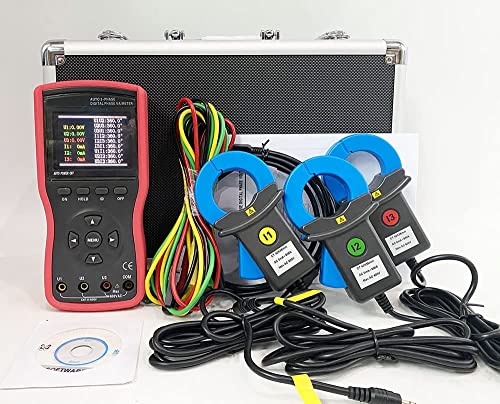 Three Phase Voltmeter Large Caliber Digital AC DC Phase Voltmeter with Range 0.0mA to 600A 0.00V to 600V CT Size Diameter 40mm for Two AC voltages Current Testing Data Storage 500 Groups