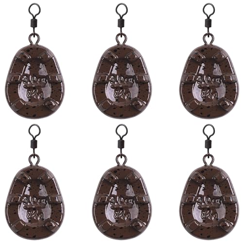 Carp Fishing Weight Sinkers,Coated Tapered Flat Pear Carp Fishing Sinkers with Rolling Swivel Carp Coarse Fishing Gear Tackle 2oz 2.5oz 3oz 3.5oz 4oz