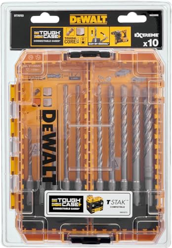 DeWalt DT70753-QZ Set of Extreme Masonry Drill Screwdriver Bits SDS Plus 10pcs