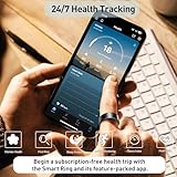 Aichiken Smart Ring Health Tracker, Sleep&Exercise Monitor Heart Rate,Blood Oxygen,Fitness Trackers for Man&Women -Long Lasting Batteries,Waterproof Sleep Tracking Wearable (Silver, 10)