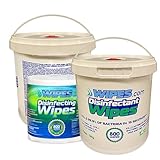 Wipes LLC 800 Count Disinfecting Wipes in Bucket Dispenser, Office Equipment Sanitizer, Non-Toxic Solution, EPA Registered 8 x 6 Inches, Lemon Scent, 800 Wipes/Roll