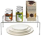 GEDLIRE Kitchen Cabinet Shelf Organizer Set of 6, Medium (13 x 9.4 inch) Metal Wire Pantry Storage Shelves, Dish Plate Racks for Cabinets, Freezer, Counter, Cupboard Organizers and Storage, Chrome