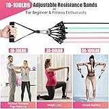 Resistance Bands with Handles for Women, 5 Level Exercise Bands Workout Bands for Physical Therapy, Yoga, Pilates, Door Anchor, Storage Pouch(Colour)