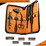 Cynamed Medical Student Diagnostic Kit - Includes Reflex Hammer, Tuning Fork Set C 128hz and C 512hz, Bandage Scissors 5.5 inch, and Penlight with Pupil Gauge - Nursing, EMT, Medical Student Tool kit