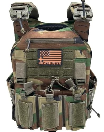 Redemption Tactical Crusader 2.0 Molle Quick Release Buckles Vest with Side Cummerbund Pouches and Triple mag Pouch (M81 Woodland Camo)