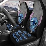 GENANY Cute Cartoon Character 2 Front Car Seat Covers for Car Truck Sedan SUV, Durable Automotive Seat Covers Car, Breathable Bucket Seat Covers, Interior Accessory, Christmas Car Gifts