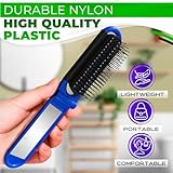 4Pcs Folding Hair Brush with Mirror - Travel Hair Brush for Men Folding Hair Brush Travel Size Foldable Brush for Purse Travel Brushes for Hair - Travel Brush with Mirror Folding Hairbrush for Women