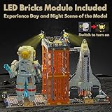 TAIKONLAB Space Bookend Building Block Toy Set with LED Bricks, Creative Aerospace Astronaut Building Bookstand Model, Home Décor Gift Ideas for Children and Adults (1623 pcs)