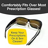 BattleVision Wrap Arounds HD Polarized Sunglasses, AS-SEEN-ON-TV, Fits Over Your Prescription Eyeglasses and Reading, See Clearer, Anti-Glare, Protects Your Eyes by Blocking Blue & UV Rays, Unisex