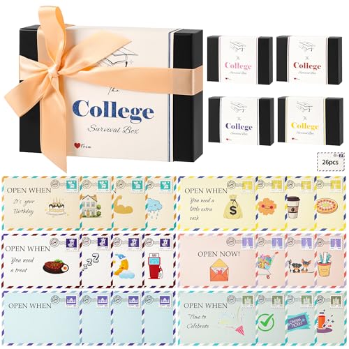College graduation gifts card book-Care Package for graduates,Graduation gifts 2025,26pcs open when envelopes,college survival gift card book,Personalized Gift for Student, Cash Money Holder, blue