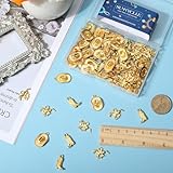 SUNNYCLUE 1 Box 90Pcs Western Cowboy Charms Tibetan Style 3D Miniature Cowboy Cowgirl Hat Charm Golden Horse Charm Double Sided Boot Shoe Charms for Jewelry Making Charms DIY Keychain Crafts Supplies