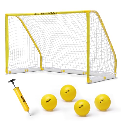 A11N Sports Floating Water Polo Goal Set – Large 4.7ft x 3.1ft Pool Net with 4 Balls – Fun Summer Backyard & Pool Game for Teens & Adults