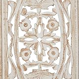 Deco 79 Mango Wood Floral Handmade Home Wall Decor Intricately Carved Arabesque Wall Sculpture, Wall Art 12" x 1" x 36", Cream