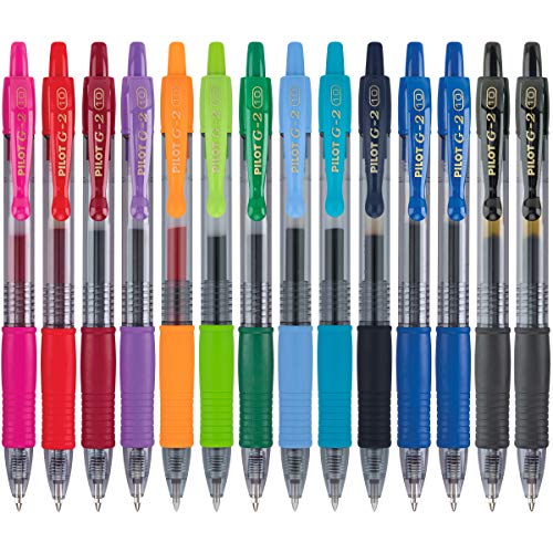 Pilot, G2 Premium Gel Roller Pens, Bold Point 1 mm, Pack of 14, Assorted Colors