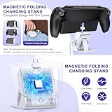 FYOUNG Accessories Kit for PlayStation Portal, Carrying Case Bundle and Magnetic Portable Charger for PS5 Portal with Protective Case, 2 Screen Protectors, Wired Headphone, 8 Thumb Grips (Black)