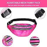 Miayon 80s Costume Accessories 90s Outfits Neon Tutu Skirt Fanny Pack Headband Earring Set for 80s 90s Theme Cosplay Party Neon Glow Party Outfit (Rose Red)