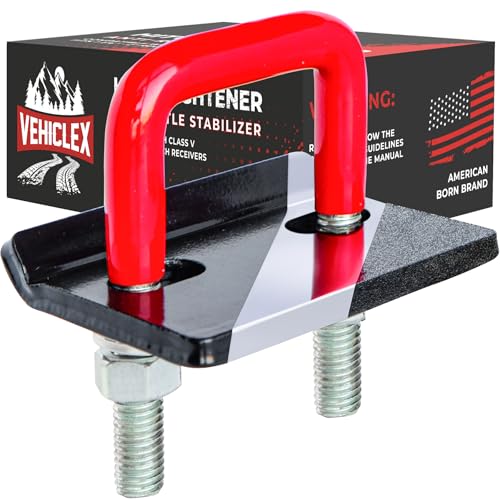 Vehiclex Anti-Rattle Hitch Tightener Clamp for 2.5" Receivers - Galvanized Heavy-Duty Stabilizer with 0.44" U-Bolt, Rust-Proof for Trailers & Trucks