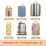 6 Pcs Compression Packing Cubes for Travel Suitcases, Waterproof Luggage Organizer Bags Set, Washable Packaging Cubes for Women Backpack Travel Perfect for Carry-Ons and Storage