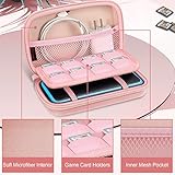 FINTIE Carrying Case for Nintendo New 3DS XL LL / 2DS XL, Protective Hard Shell Portable Travel Cover Pouch with Game Card Slots & Inner Pocket, Rose Gold