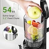 Slow Cold Press Juicer Machine: Electric Masticating Juicer Extractor Easy Clean - Whole Fruit Vegetable Juice Maker - Cold Pressed Slow Blender Juicer with Wide Large Chute Mouth