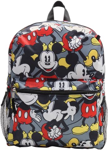 Kids Backpack - 16" School Bookbag - Disney Minnie, Mickey Mouse, Marvel Avengers: Kindergarten, Elementary, Size One Size, Mickey Grey