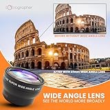 iOgrapher 37mm Wide Angle Lens for iPhone and Smartphones - Macro Lens and Wide Phone Lens - Macro Lens for iPhone and Other Smartphones - Camera Lens for Phone - Comes with Leather Case Bag