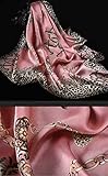 ANDANTINO 100% Pure Mulberry Silk Scarf 43" Large Square Lightweight Headscarf& Shawl–Women Hair Wraps-With Gift Packed (Leopard Print-Pink)