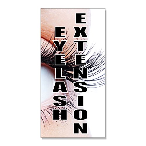 Eyelash Extension Decal Sticker Retail Store Sign - 14.5 x 36 inches